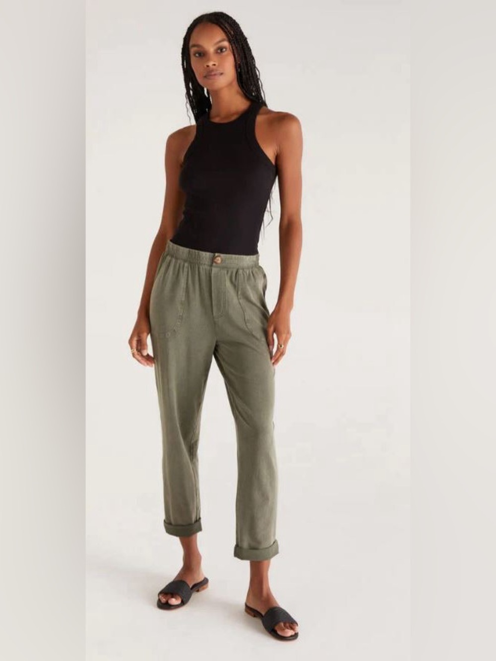 Z Supply Kendall Jersey Pant Sage Green Medium EUC